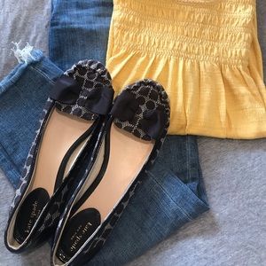 Kate Spade Sassy Too  Navy Polka Dot Bow Flat 9